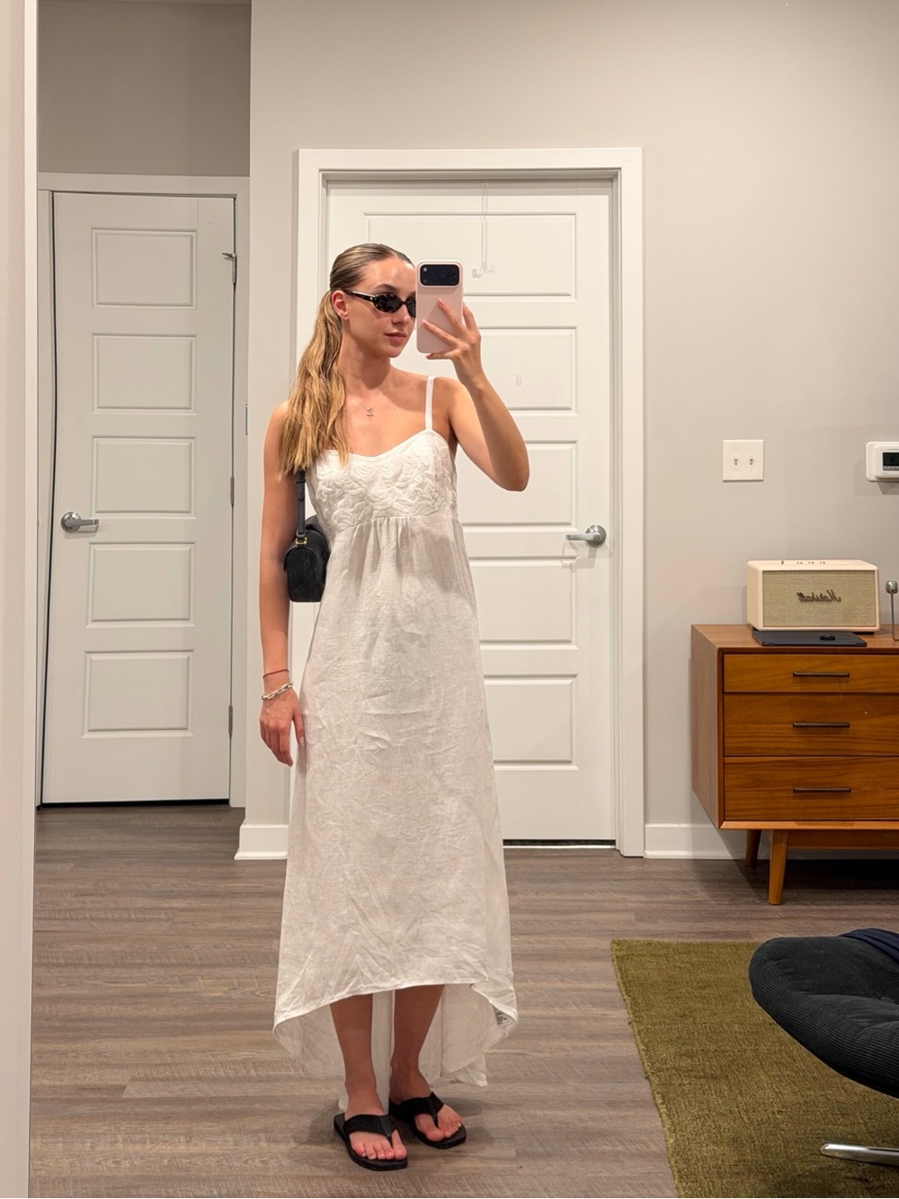 Tommy Bahama White Linen Maxi Dress Size S Coastal Cottagecore Beach Boho